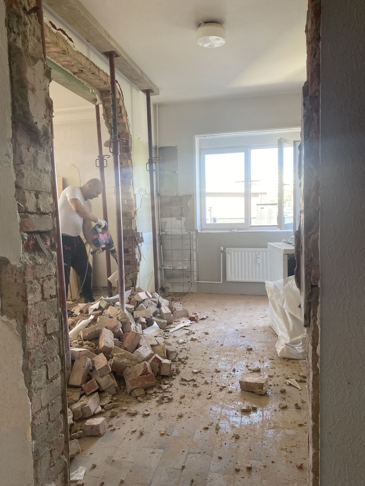 Fortschritt bei Arbeiten im Innenraum
